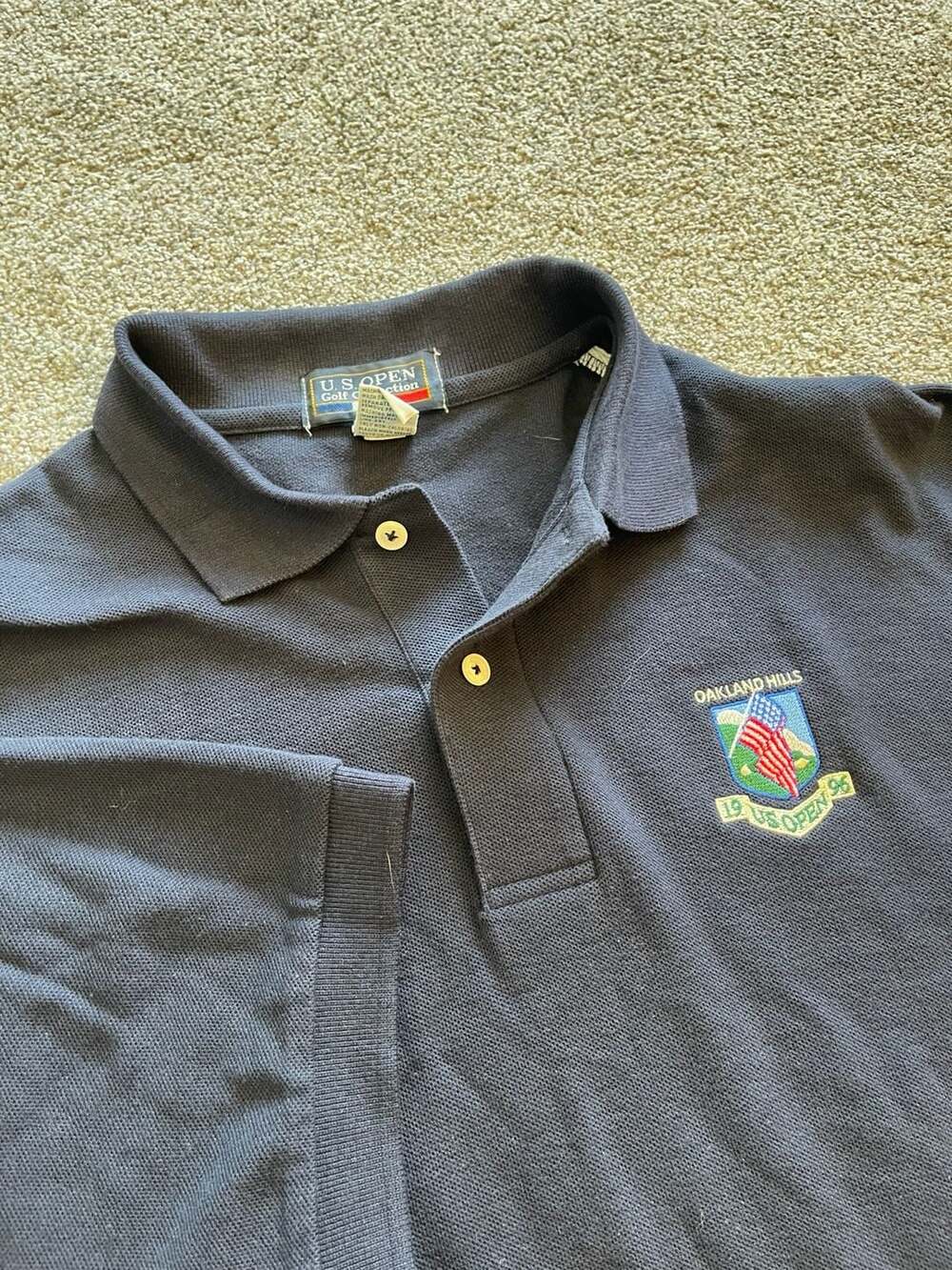 U.S. Open Golf Collection Oakland Hills 96 Polo Shirt Size L Navy Blue